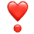 icono de corazon rojo con un punto debajo