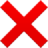 icono de aspa roja que simboliza un error grave